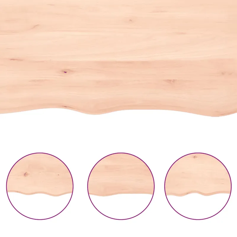 Stalviršis, 140x60x(2-6) cm, medienos masyvas, su gyvu kraštu