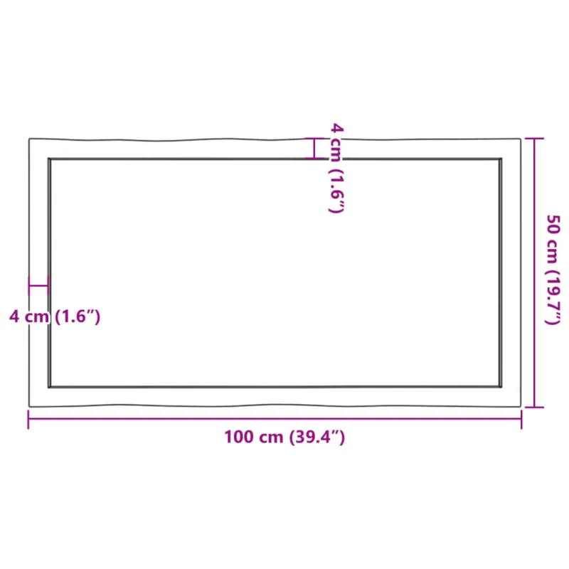 Stalviršis, šviesiai rudas, 100x50x(2-6) cm, medienos masyvas