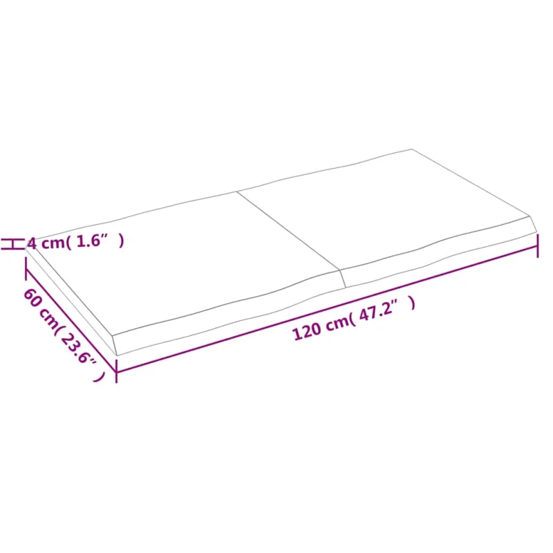 Stalviršis, šviesiai rudas, 120x60x(2-4) cm, medienos masyvas