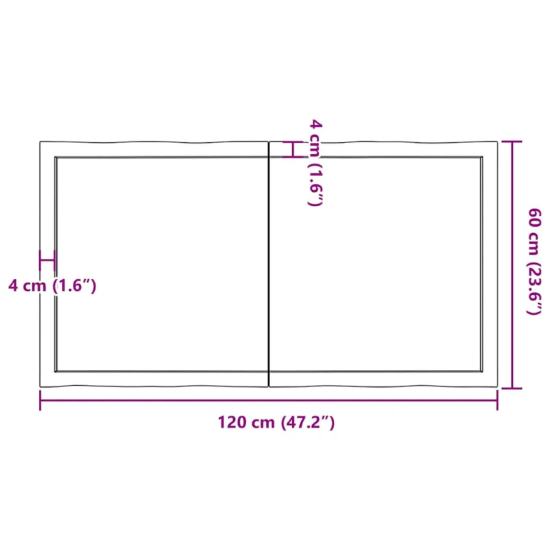 Stalviršis, šviesiai rudas, 120x60x(2-4) cm, medienos masyvas