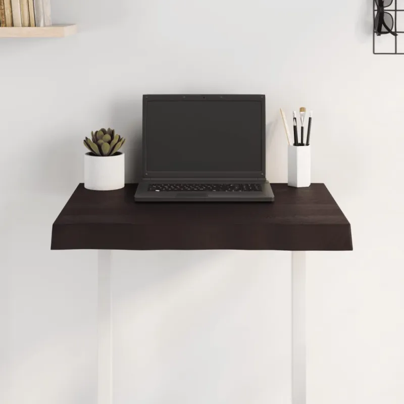Stalviršis, tamsiai ruda, 60x50x(2–6)cm, medienos masyvas