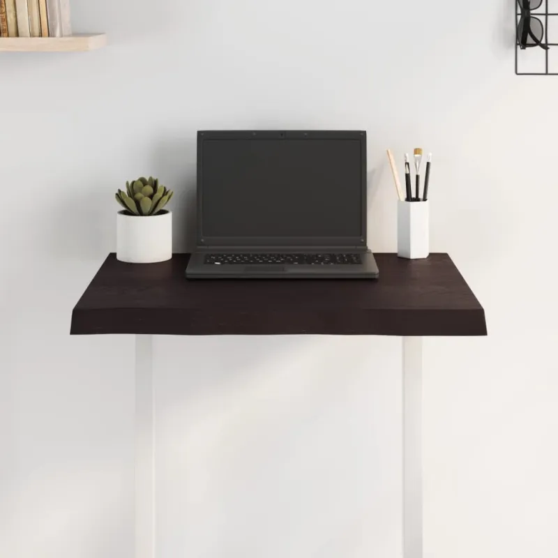 Stalviršis, tamsiai ruda, 60x60x(2-4) cm, medienos masyvas