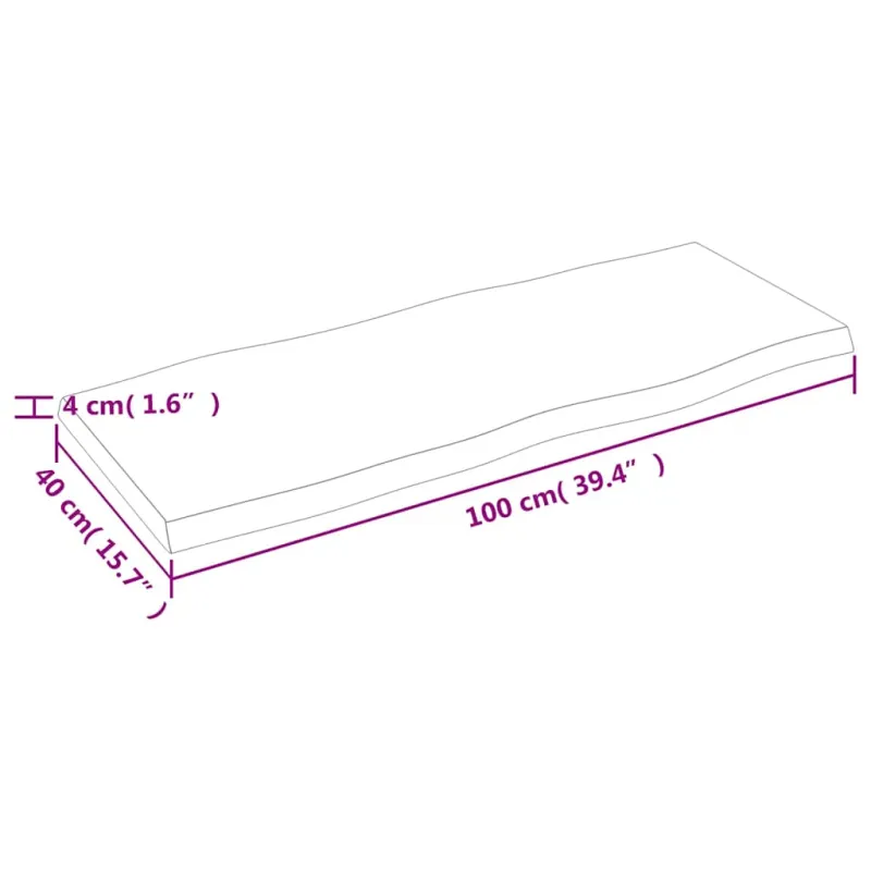 Stalviršis, tamsiai ruda, 100x40x(2-4) cm, medienos masyvas