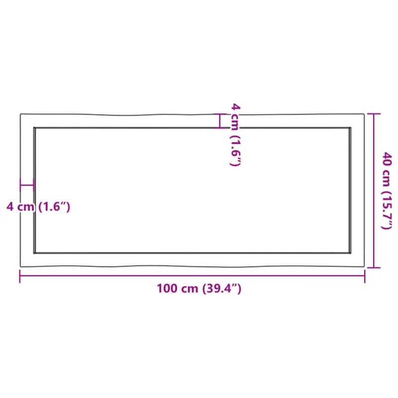 Stalviršis, tamsiai ruda, 100x40x(2-4) cm, medienos masyvas