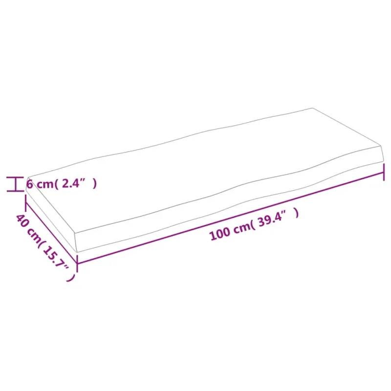 Stalviršis, tamsiai ruda, 100x40x(2-6) cm, medienos masyvas