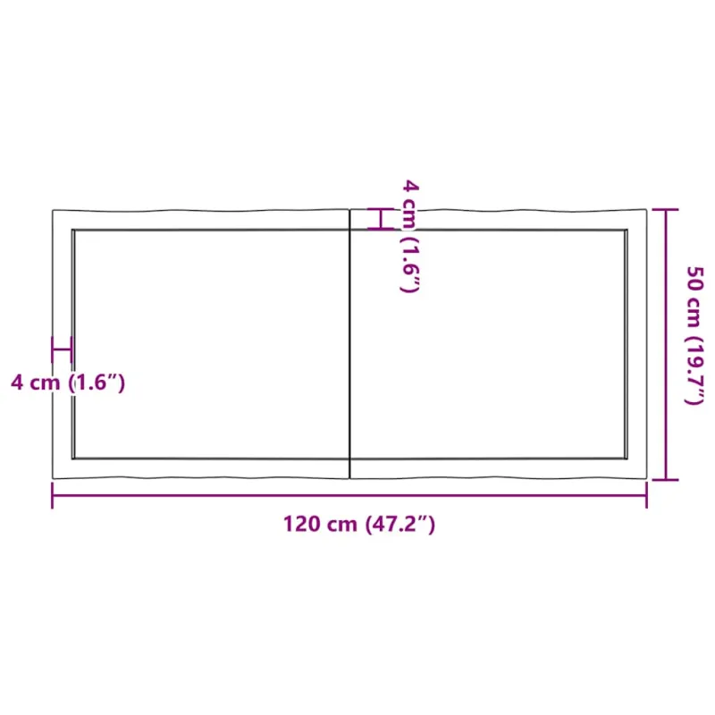 Stalviršis, tamsiai ruda, 120x50x(2-4) cm, medienos masyvas