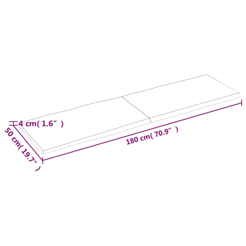 Stalviršis, tamsiai ruda, 180x50x(2-4) cm, medienos masyvas