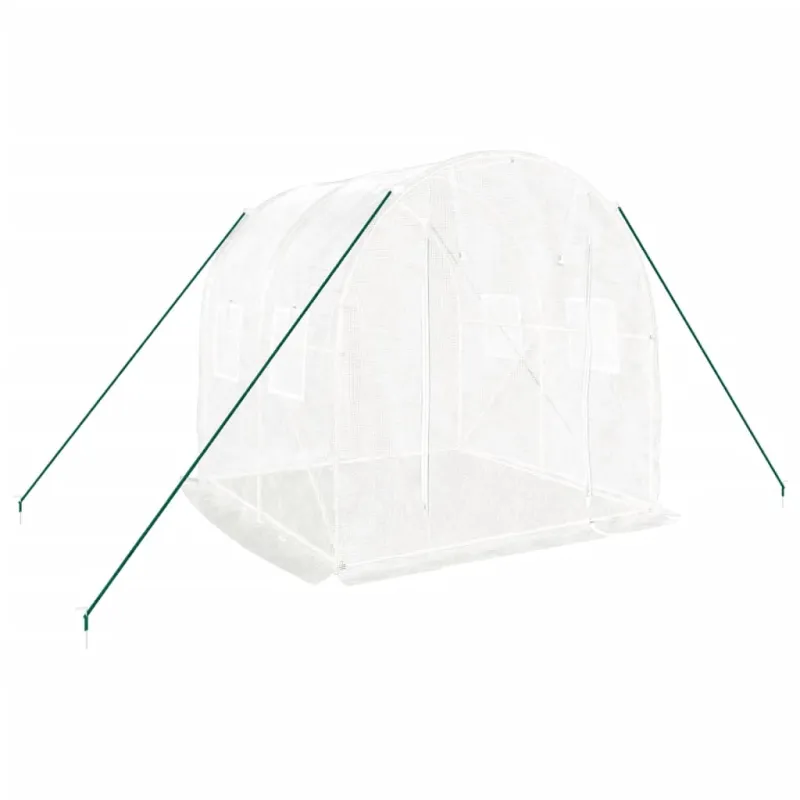 Šiltnamis su plieno rėmu, baltos spalvos, 2x2x2m, 4m²