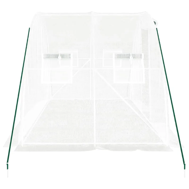 Šiltnamis su plieno rėmu, baltos spalvos, 4x2x2m, 8m²