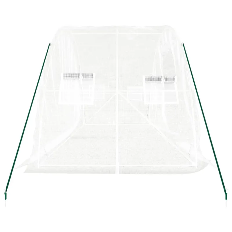 Šiltnamis su plieno rėmu, baltos spalvos, 5x2x2,3m, 10m²