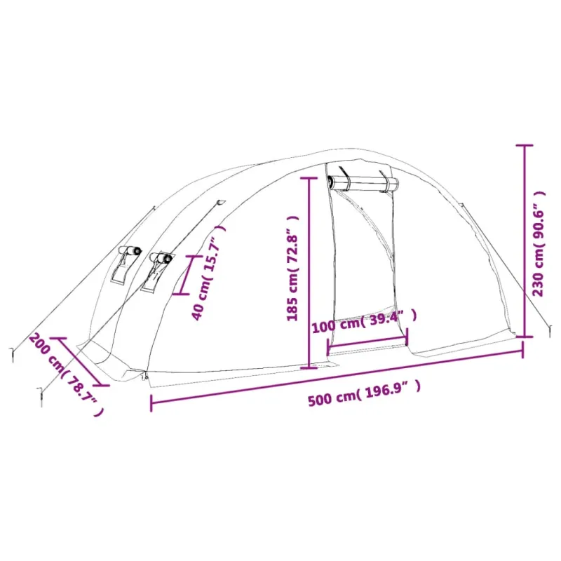 Šiltnamis su plieno rėmu, baltos spalvos, 5x2x2,3m, 10m²
