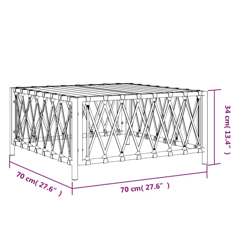 Sodo stalas, baltos spalvos, 70x70x34cm, austas audinys