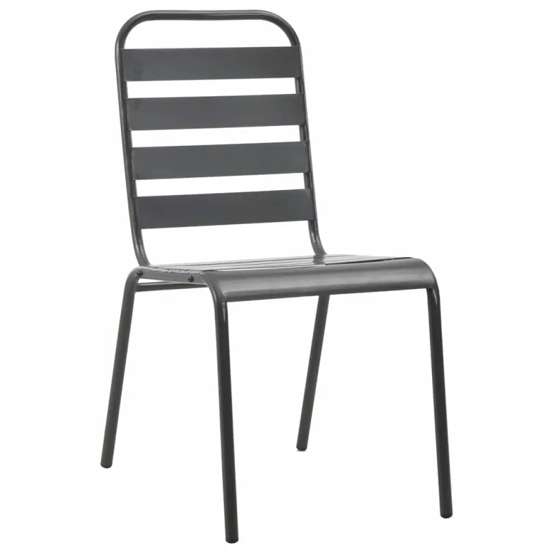 Sudetun puutarhatuolien setti, 5 kpl, antrasiitti, teräs