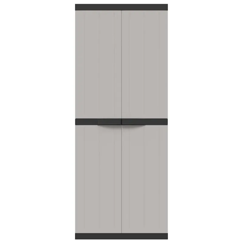 Lauko spintelė daiktams, pilkos/juodos spalvos, 65x37x165cm, PP