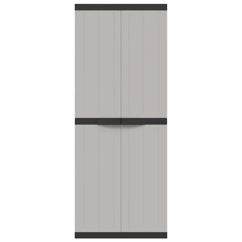 Lauko spintelė daiktams, pilkos/juodos spalvos, 65x37x165cm, PP