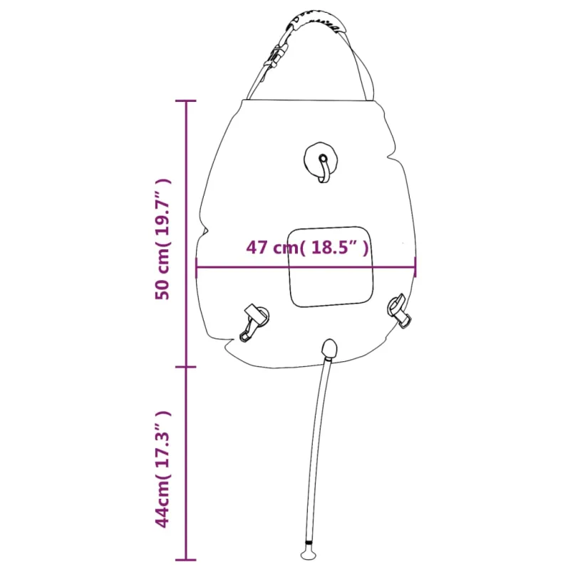 Stovyklavimo dušas, mėlynos spalvos, 20l, PVC