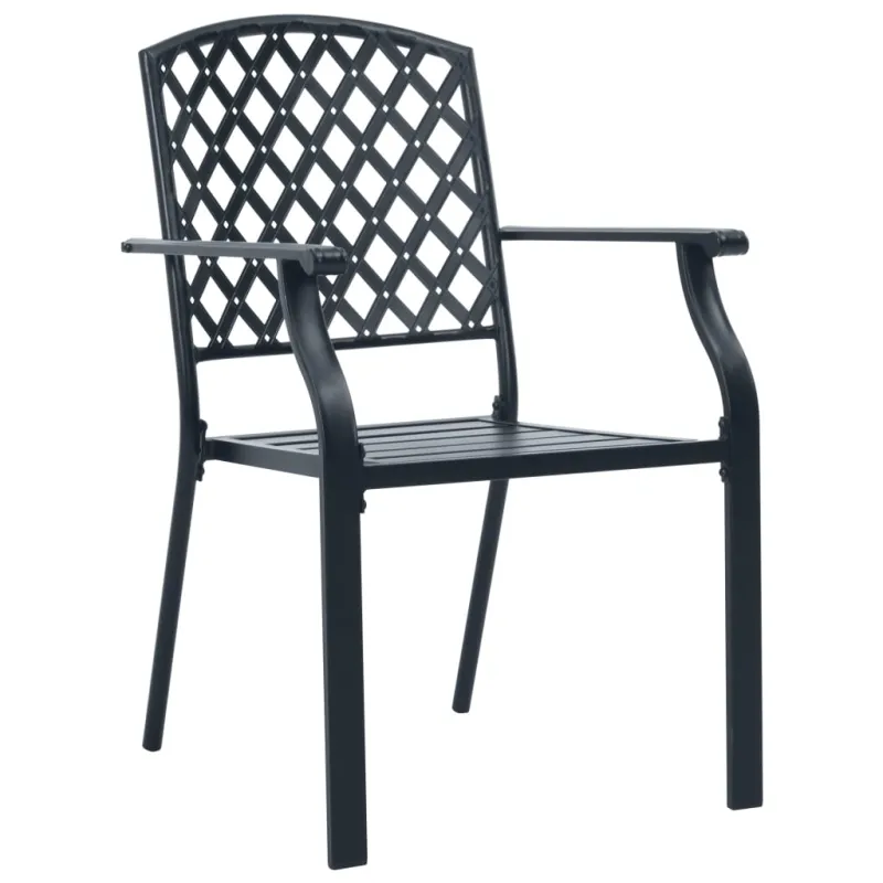 Sudetun puutarhatuolien sarja, 3 kpl, antrasiitti, teräs