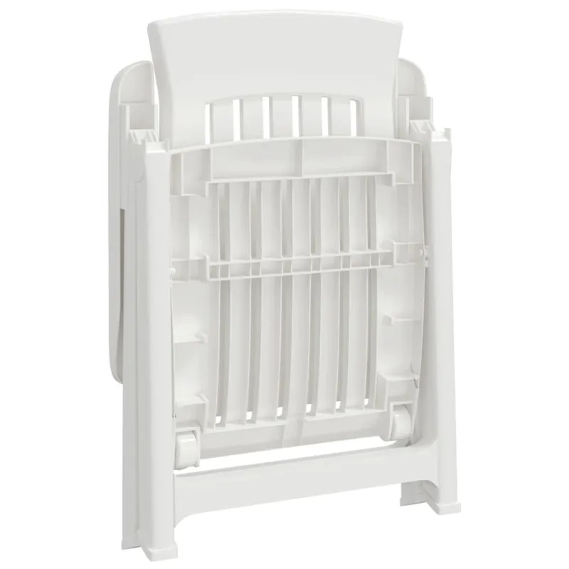 Atlošiamos sodo kėdės, 2vnt., baltos spalvos, PP