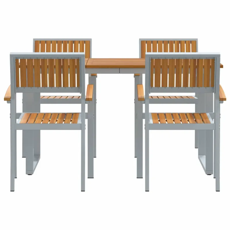 Sodo ruokailuryhmä 5 osaa, Harmaa, Kova akatiamainen puu