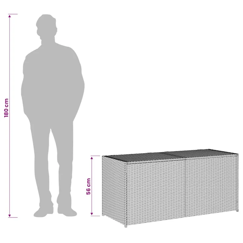 Sodo daiktadėžė, pilkos spalvos, 283l, poliratanas