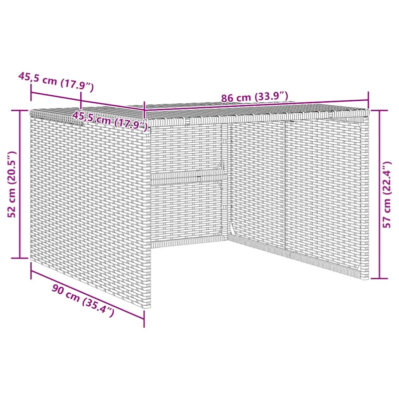 Roboto vejapjovės garažas, rudas, 86x90x52/57cm, poliratanas