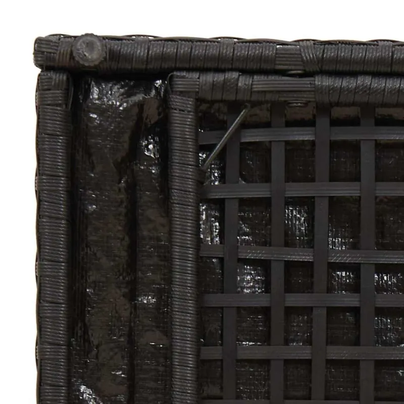 Pagalvėlės dėžutė su saugykla Juoda 50 x 50 x 50 cm poliratanas