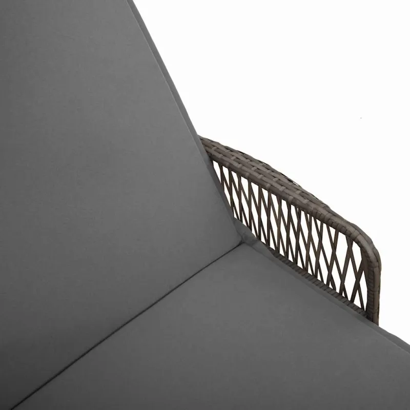 Saulės gultas 3 pcs Pilka ir tamsiai pilka 55 x 200 x 92 cm