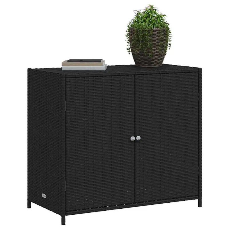 Sodo spintelė daiktams, juoda, 83x45x76cm, poliratanas