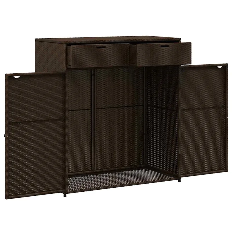Sodo spintelė daiktams, ruda, 105x55x113cm, poliratanas