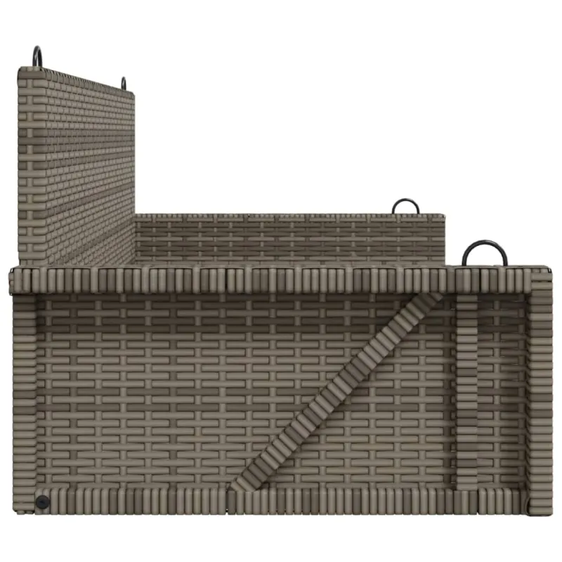 Sūpynės-suoliukas, pilkos spalvos, 119x56x48cm, poliratanas
