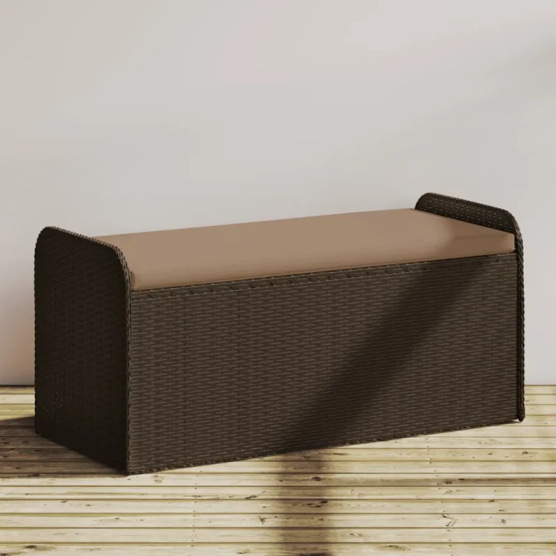 Suoliukas-daiktadėžė, rudas, 115x51x52cm, poliratanas