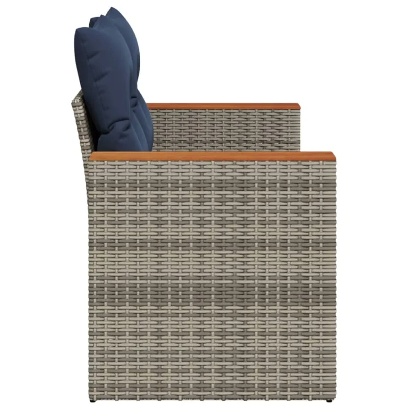 Sodo sofa su pagalvėlėmis, dvivietė, pilka, polirotangas
