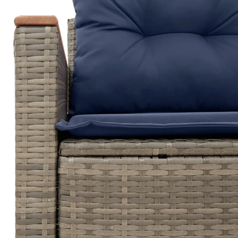 Sodo sofa su pagalvėlėmis, dvivietė, pilka, polirotangas