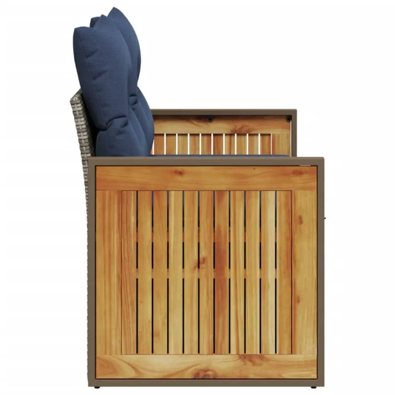 Sodo sofa su pagalvėlėmis, dvivietė, pilka, polirotangas