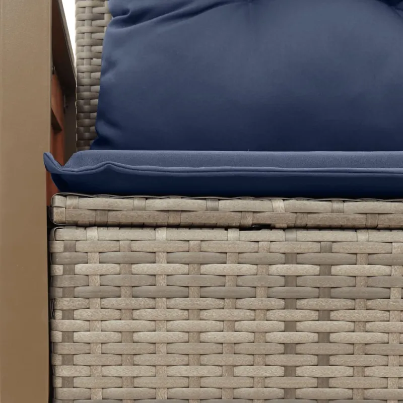 Sodo sofa su pagalvėlėmis, dvivietė, pilka, polirotangas