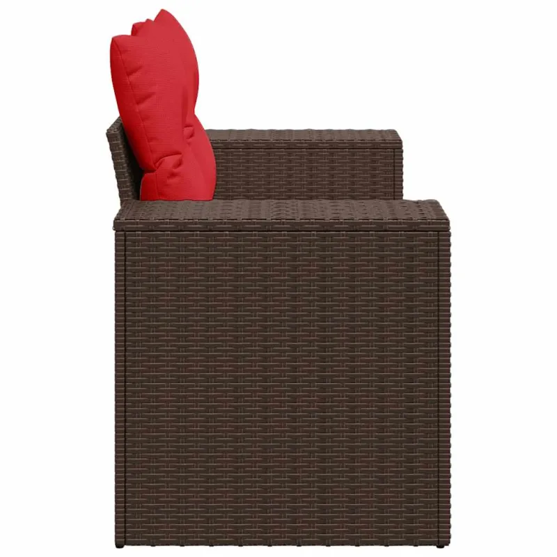 Sodo sofa su pagalvėlėmis, dvivietė, ruda, polirotangas