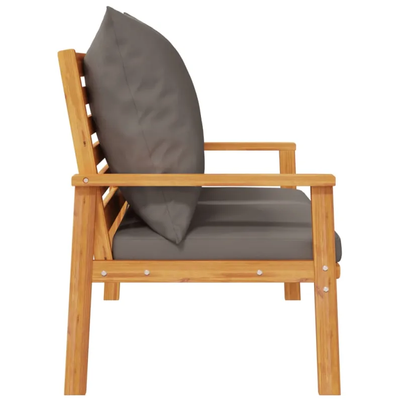 Sodo sofa-suoliukas su pagalvėlėmis, 120cm, akacijos masyvas