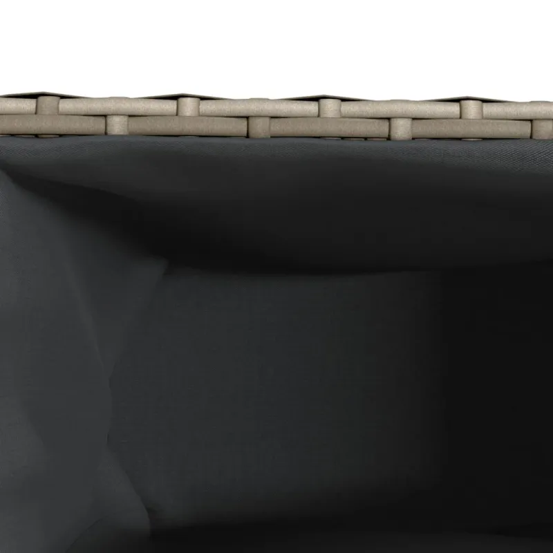 Sodo lovelis su 3 vazonais, pilkas, 105x30x32cm, poliratanas