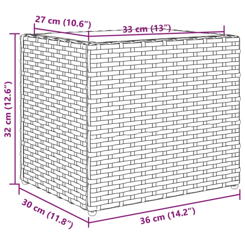 Sodo lovelis, rudos spalvos, 36x30x32cm, poliratanas