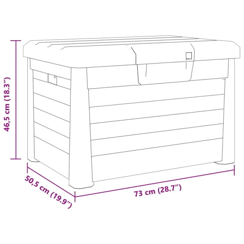 Lauko dėžė pagalvėlėms, antracito, 73x50,5x46,5cm, PP