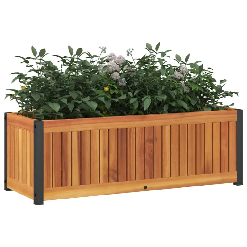 Sodo lovelis, 80x30x27,5cm, akacijos medienos masyvas/plienas