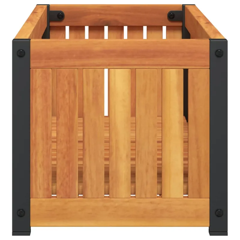 Sodo lovelis, 80x30x27,5cm, akacijos medienos masyvas/plienas