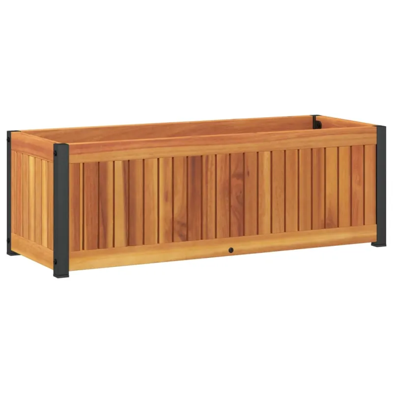 Sodo lovelis, 80x30x27,5cm, akacijos medienos masyvas/plienas