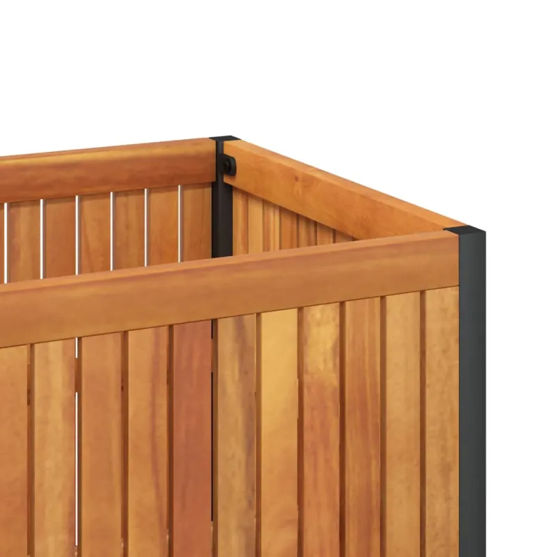 Sodo lovelis, 80x30x27,5cm, akacijos medienos masyvas/plienas