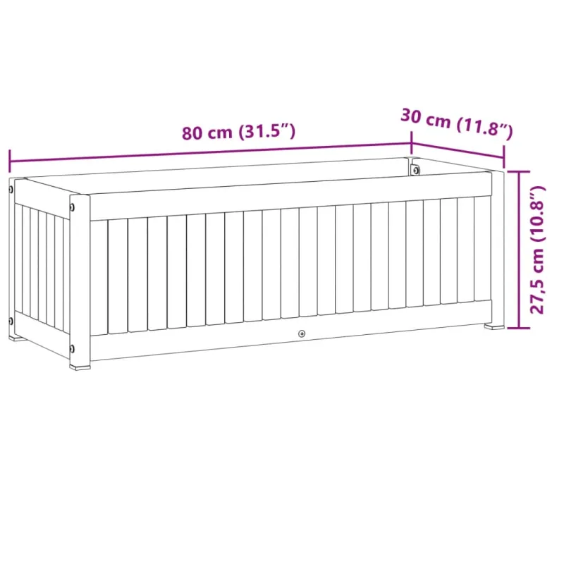 Sodo lovelis, 80x30x27,5cm, akacijos medienos masyvas/plienas