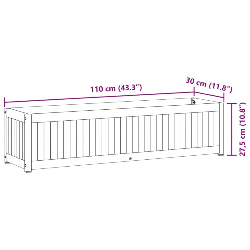 Sodo lovelis, 110x30x27,5cm, akacijos medienos masyvas/plienas