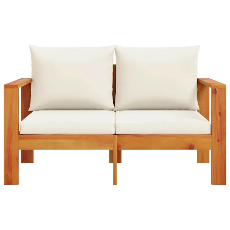 Dvivietė sodo sofa su pagalvėlėmis, akacijos medienos masyvas