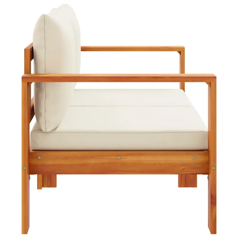 Dvivietė sodo sofa su pagalvėlėmis, akacijos medienos masyvas