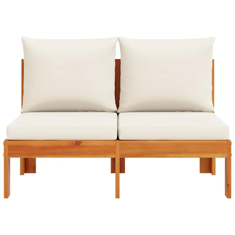 Dvivietė sodo sofa su pagalvėlėmis, akacijos medienos masyvas