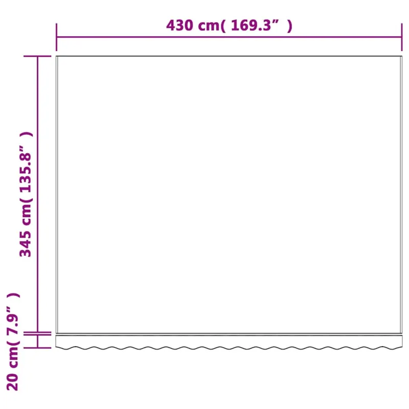 Pakaitinis audinys markizei, spalvotas, 4,5x3,5m, dryžuotas